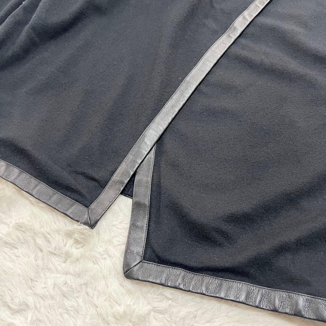 HELMUTLANG*ヘルムートラング*ロングカーディガン　ラムレザー　ブラック