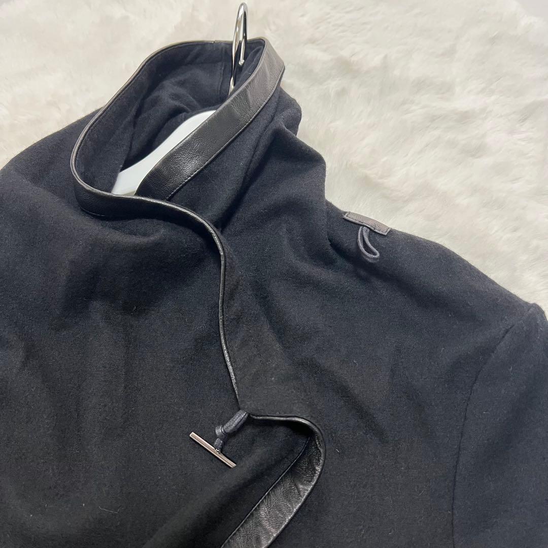 HELMUTLANG*ヘルムートラング*ロングカーディガン　ラムレザー　ブラック
