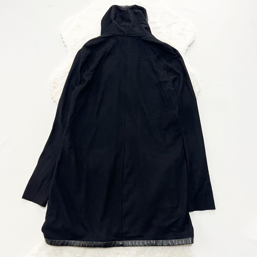 HELMUTLANG*ヘルムートラング*ロングカーディガン　ラムレザー　ブラック