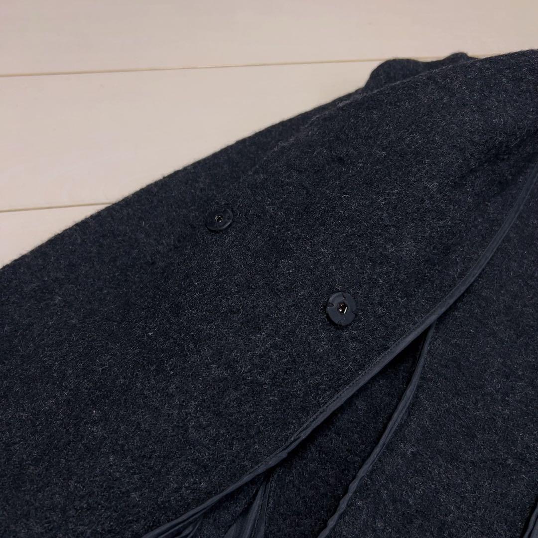 ☆Theory☆Boucle Coat Flare CoatダークグレーAライン