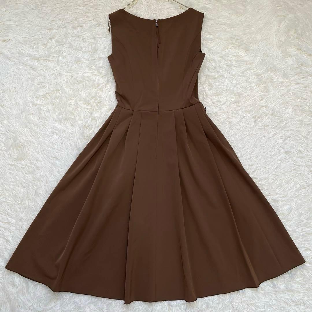 美品✨️フォクシー フレアワンピース ノースリーブ ブラウン 40