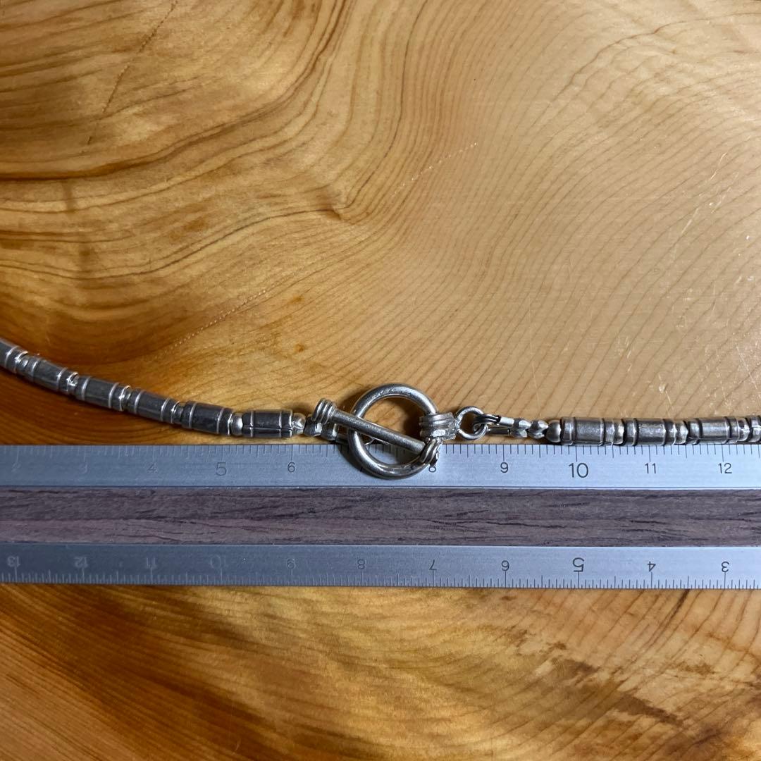 カレンシルバー　シンプルなチューブビーズのネックレス　46.5cm