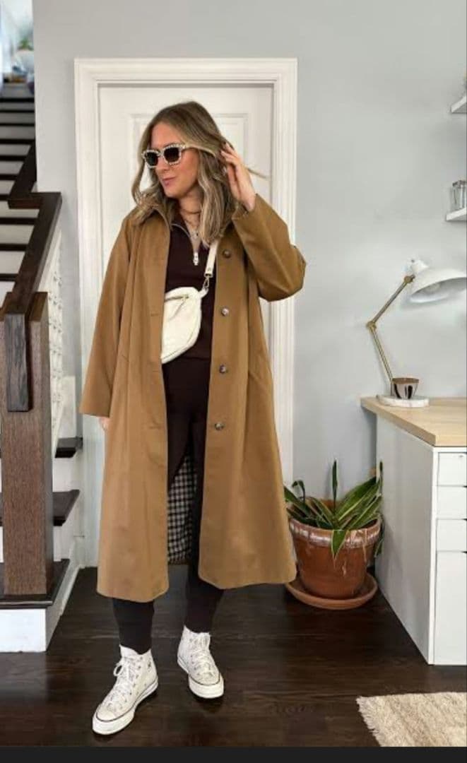 Sezane Clyde Coat セザンヌのトレンチコート、キャメル36 M