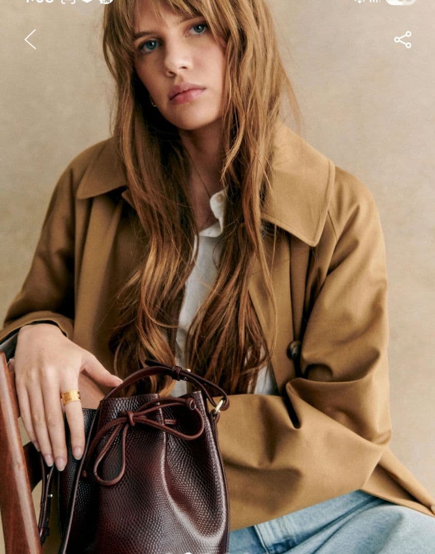Sezane Clyde Coat セザンヌのトレンチコート、キャメル36 M