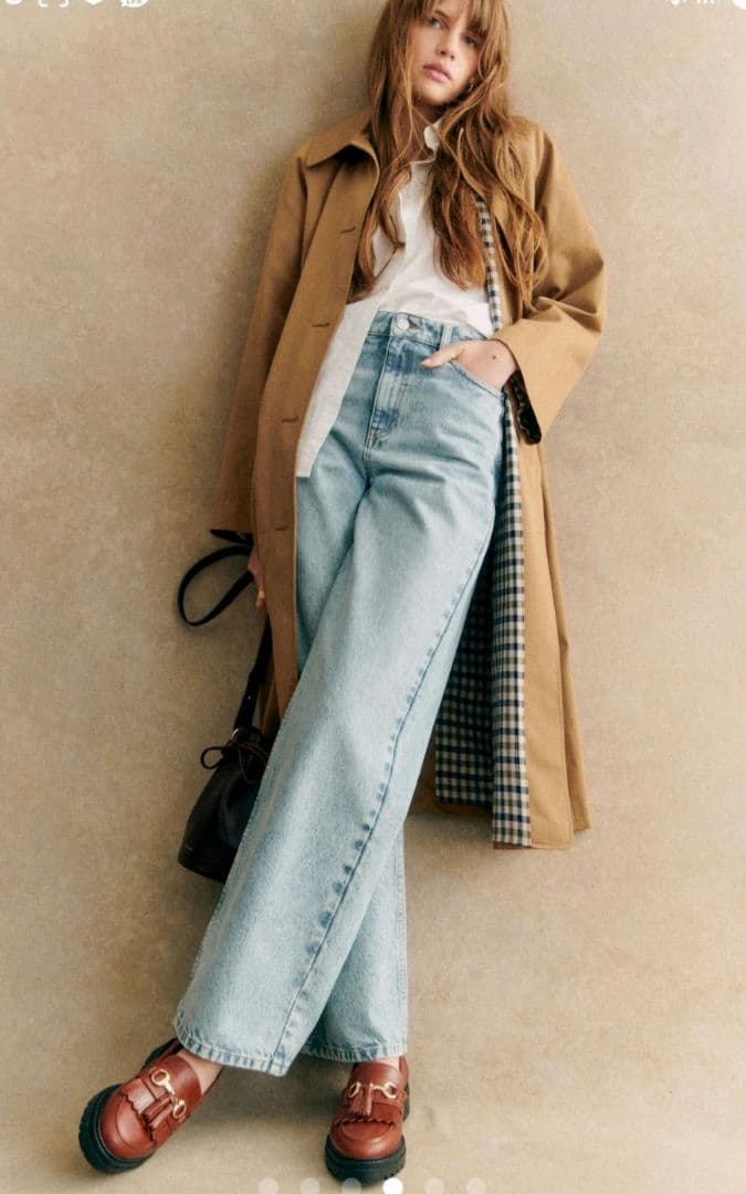 Sezane Clyde Coat セザンヌのトレンチコート、キャメル36 M
