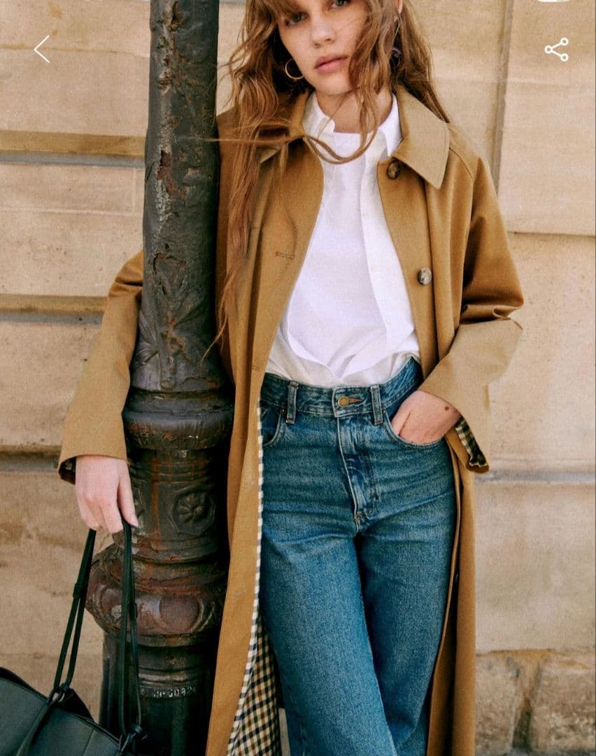 Sezane Clyde Coat セザンヌのトレンチコート、キャメル36 M