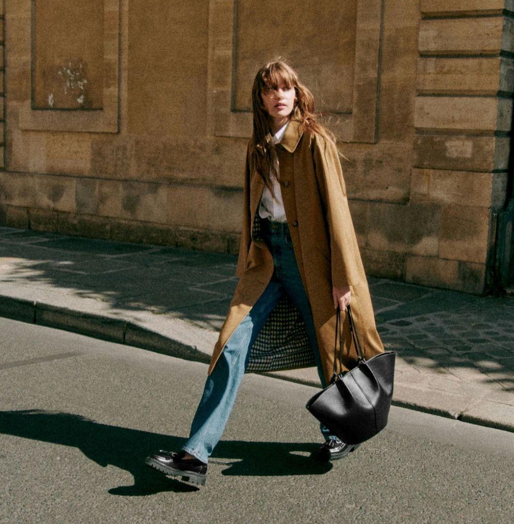 Sezane Clyde Coat セザンヌのトレンチコート、キャメル36 M