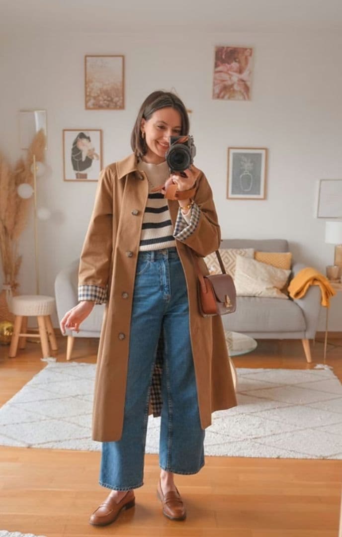 Sezane Clyde Coat セザンヌのトレンチコート、キャメル36 M