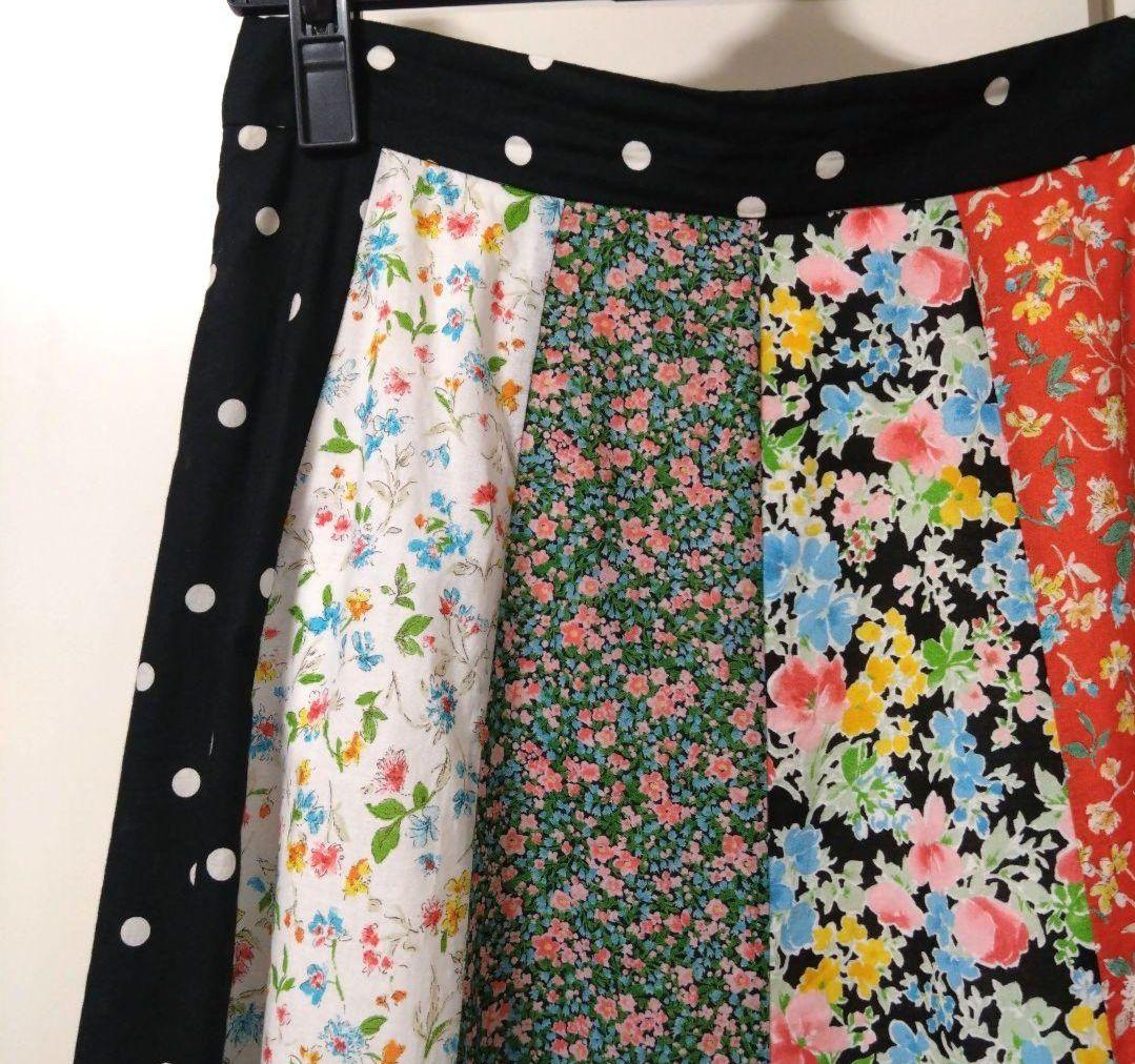 Swell Vintage BONUM パッチワーク　スカート ドット　花柄