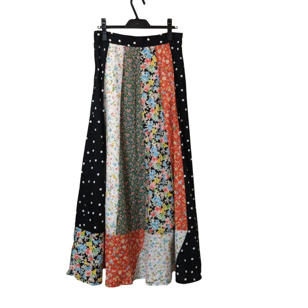Swell Vintage BONUM パッチワーク　スカート ドット　花柄