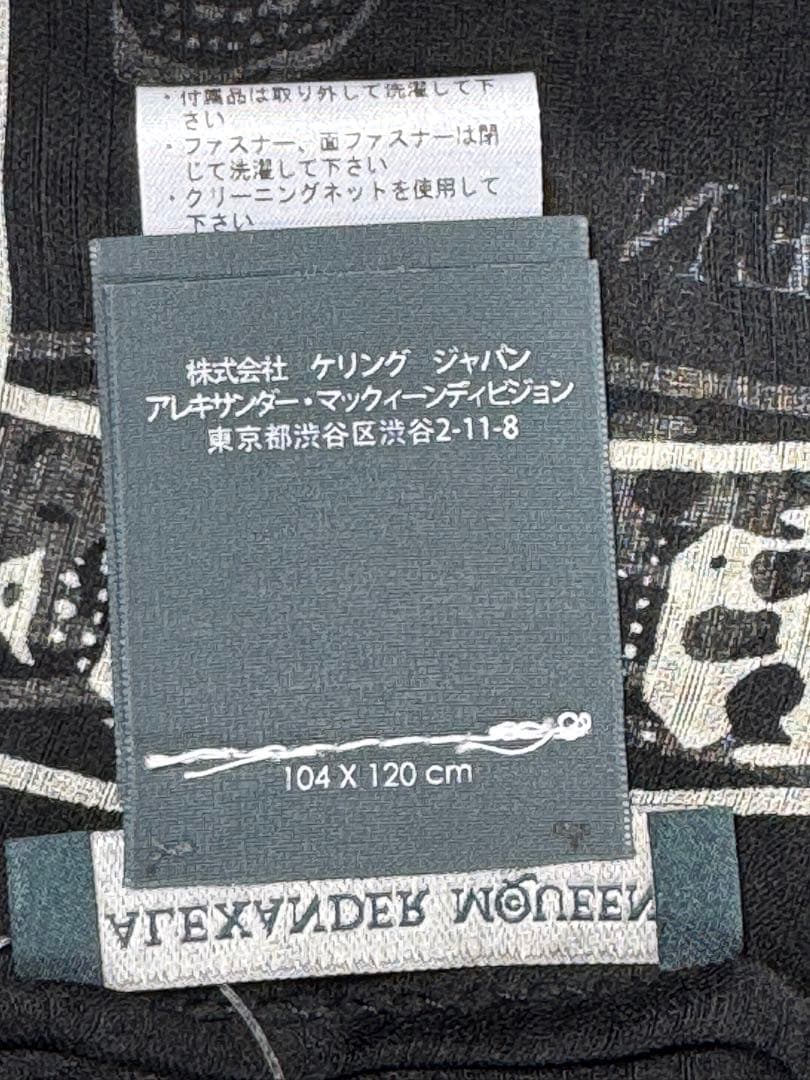 新品　Alexander McQueen スカル　シルクストール　黒