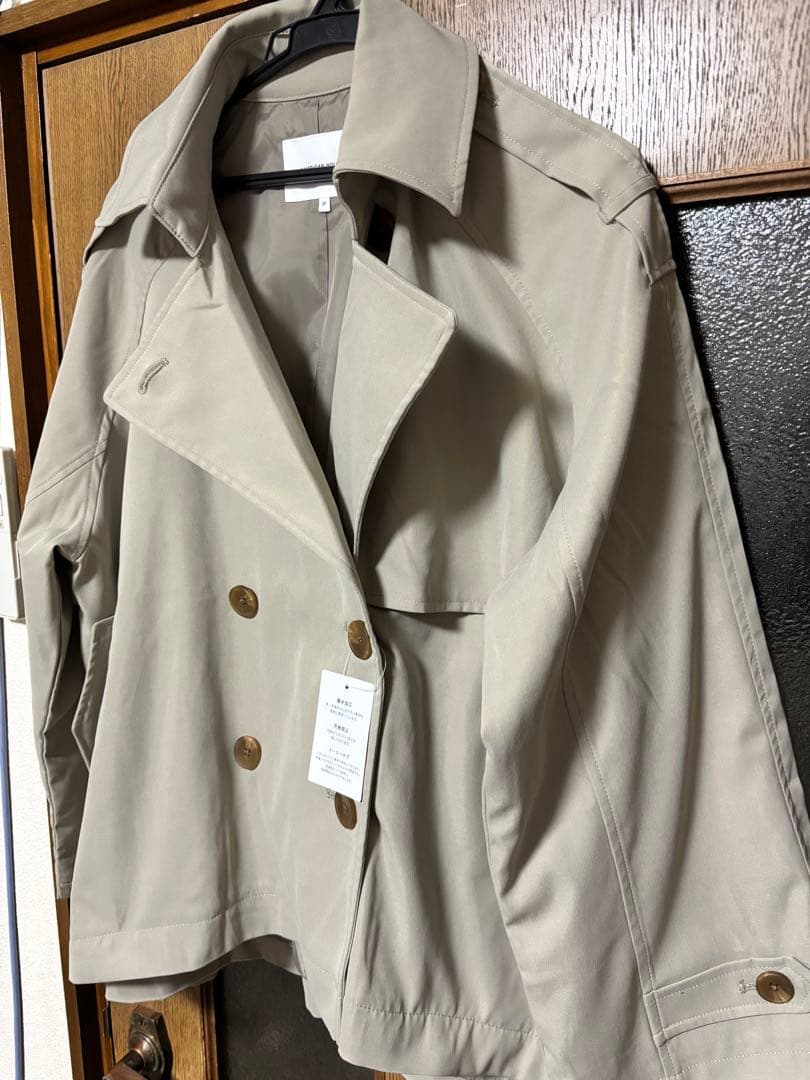 新品　アメリカンホリック ショートトレンチコート　春コート　ライトカーキ　M