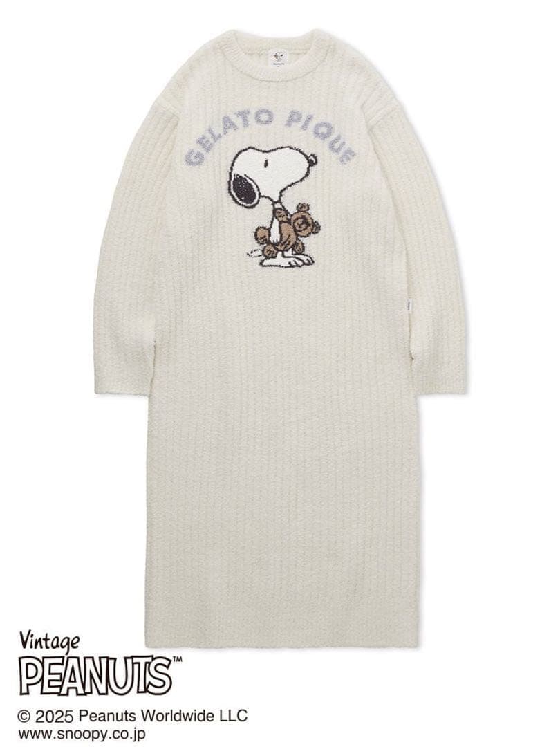 新品 ジェラートピケ SNOOPY×BEAR ジャガードワンピース スヌーピー