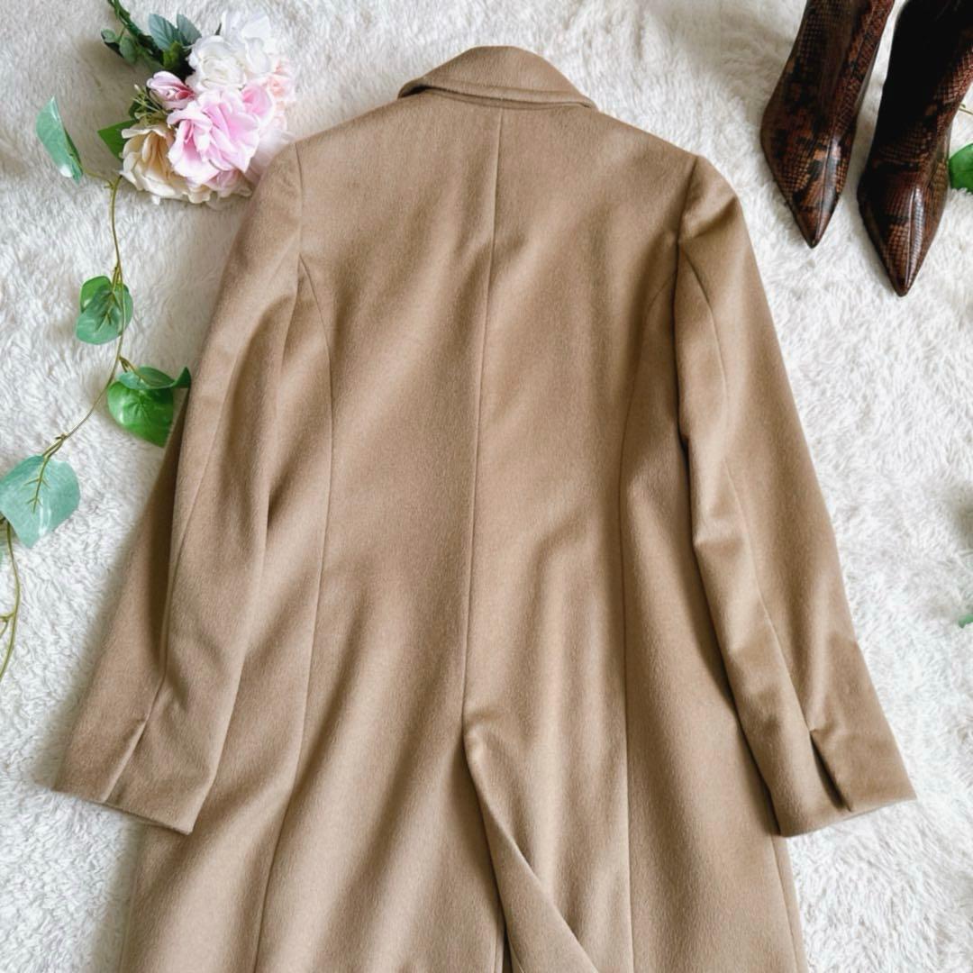 美品☆23区 カシミヤコート 艶感 高級感 上品 上質 38 Mベージュ