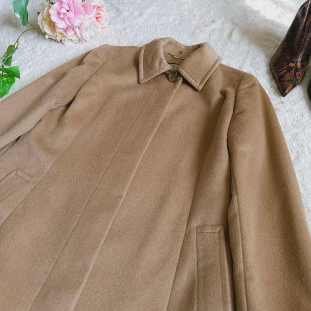 美品☆23区 カシミヤコート 艶感 高級感 上品 上質 38 Mベージュ