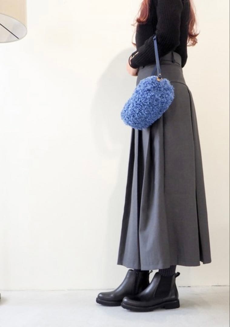 1度のみ使用 あしながおじさん サイドゴアブーツ 24.5cm 黒