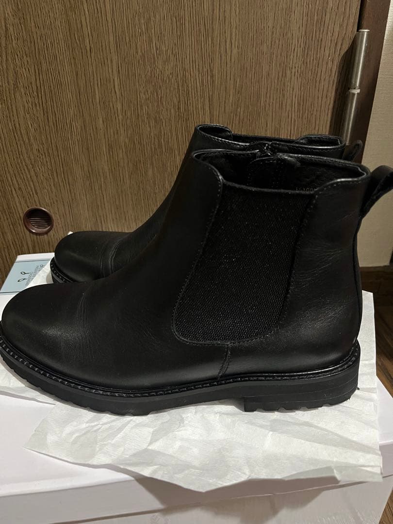 1度のみ使用 あしながおじさん サイドゴアブーツ 24.5cm 黒