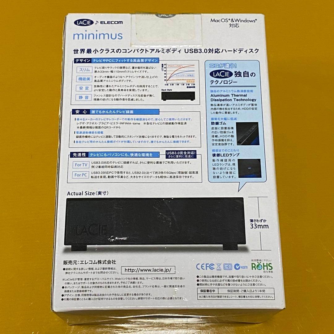 ELECOM LACIE minimum TV&PC 2.0TB 外付けHDD