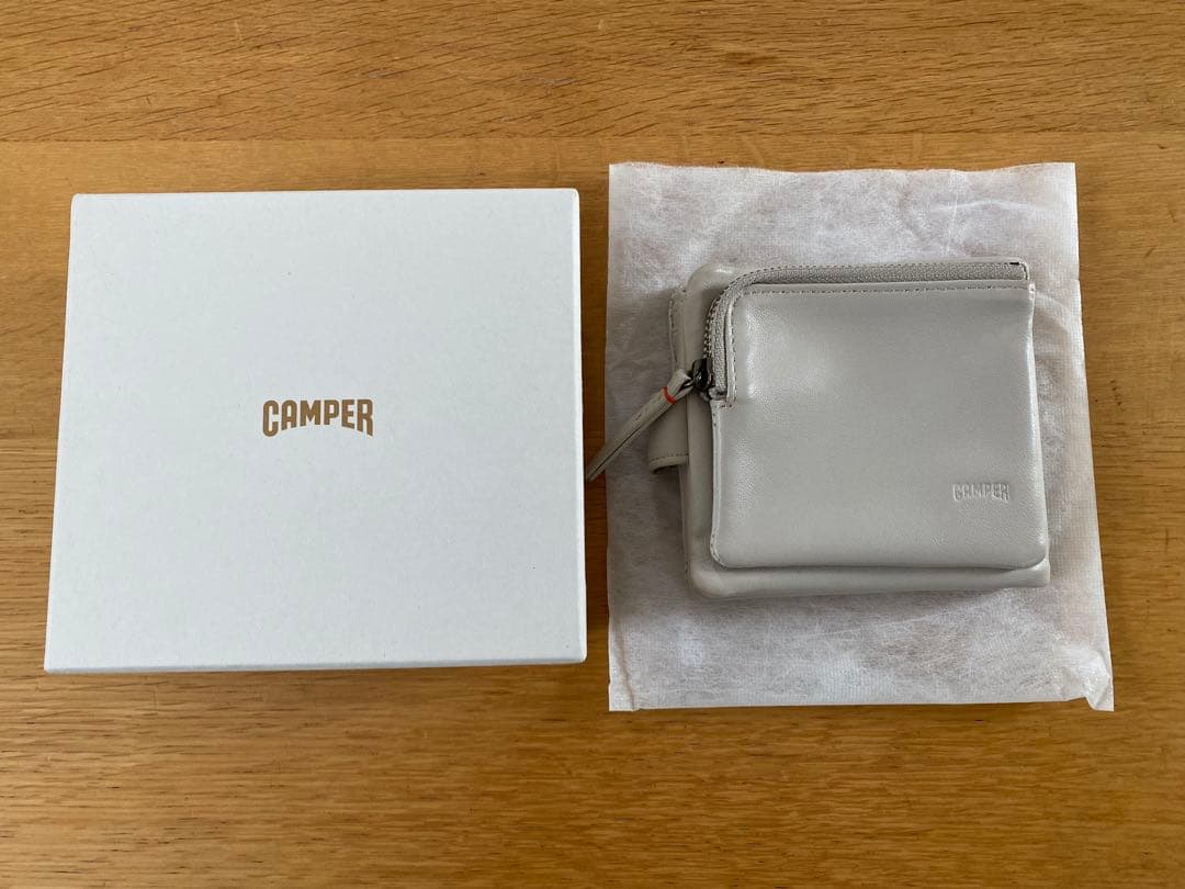 美品 カンペール CAMPER ソフトレザー財布 サンドグレー
