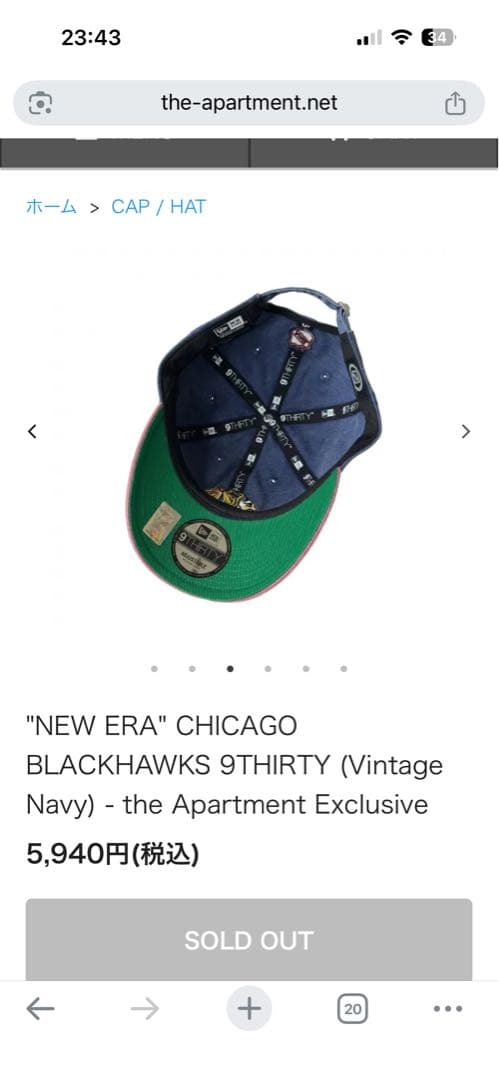 CHICAGO BLACKHAWKS 9THIRTY CAP 新品 M/L
