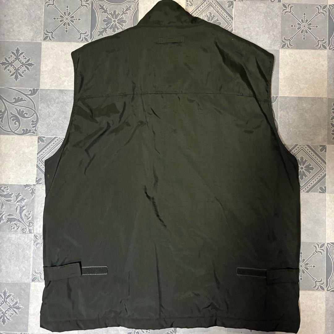 OLD GAP 00s フリース ナイロン ベスト XL y2k カーキ ジップ