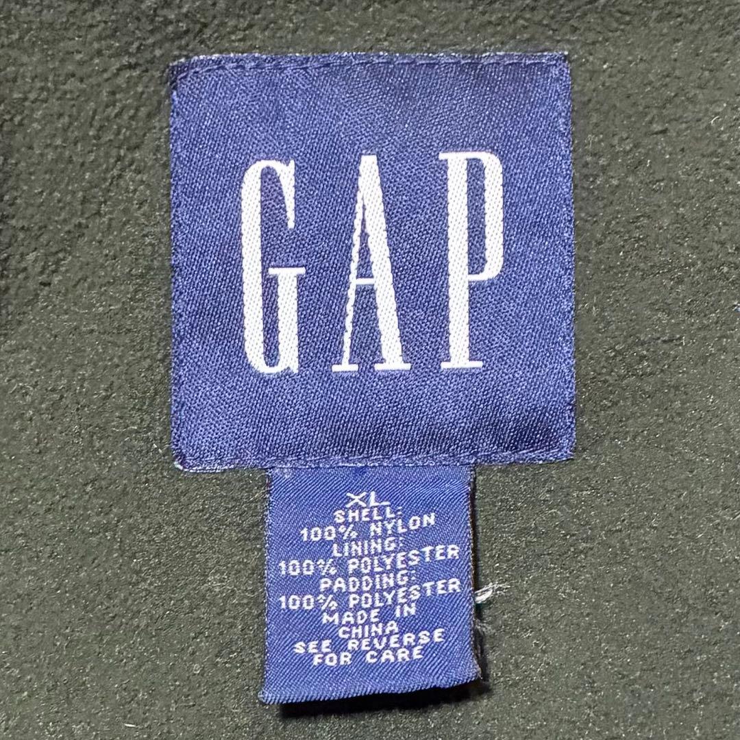 OLD GAP 00s フリース ナイロン ベスト XL y2k カーキ ジップ