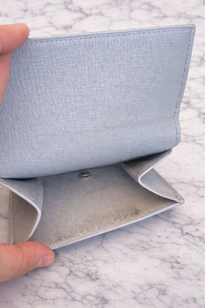 【付属品完備】BALENCIAGA 三つ折り財布 グレー ミニウォレット 正規品