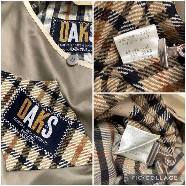 DAKS ダックス　ハウスチェック　トレンチコート ライナー付き