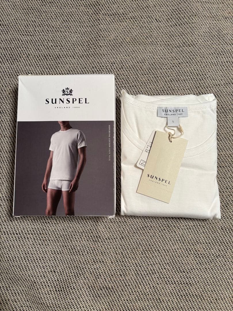 sunspel 白インナーL イングランド製　希少 新品未使用