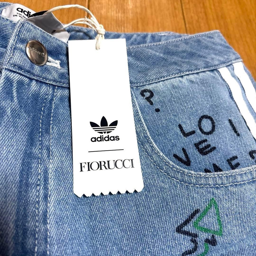 adidas Fiorucci ワイドレッグレアデニム新品L。