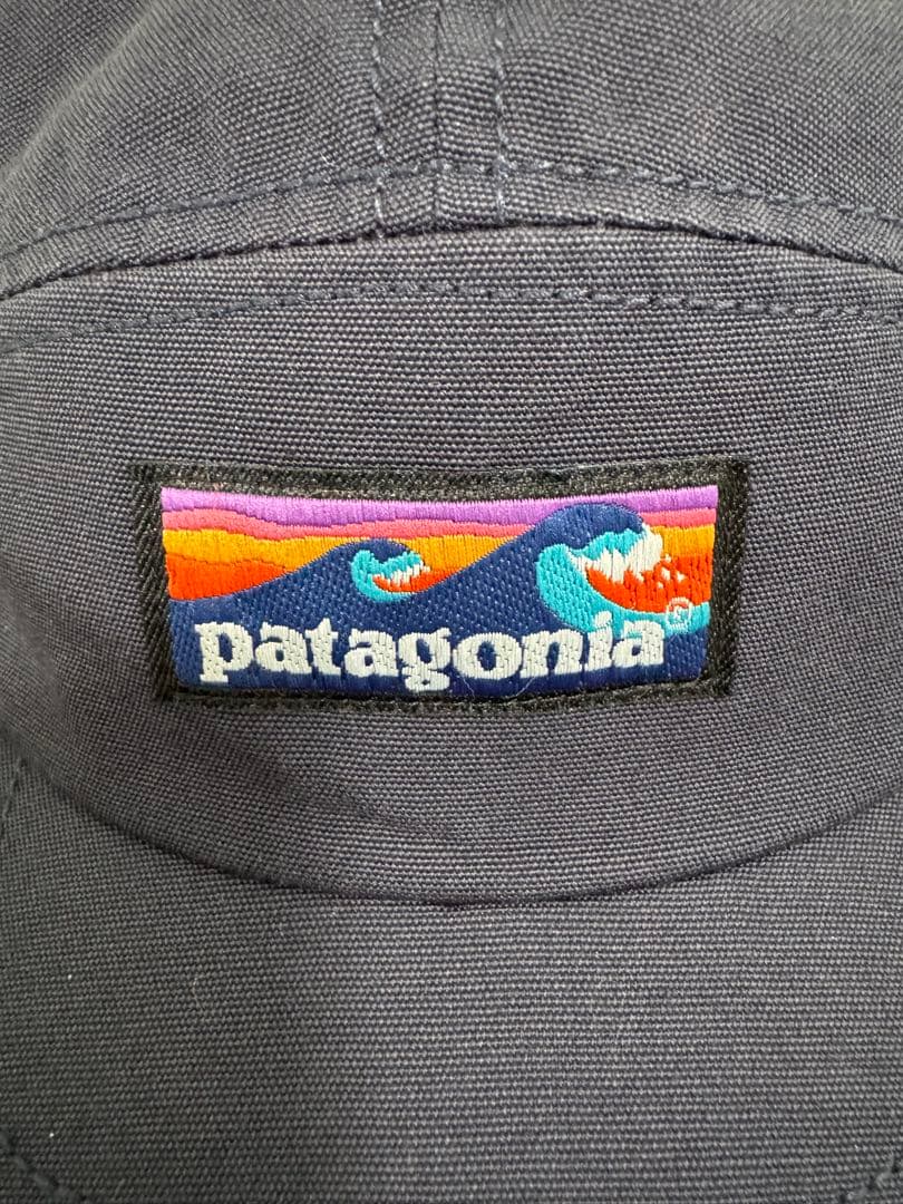 美品 patagonia ジェットキャップ 廃盤 波タグ ネイビー