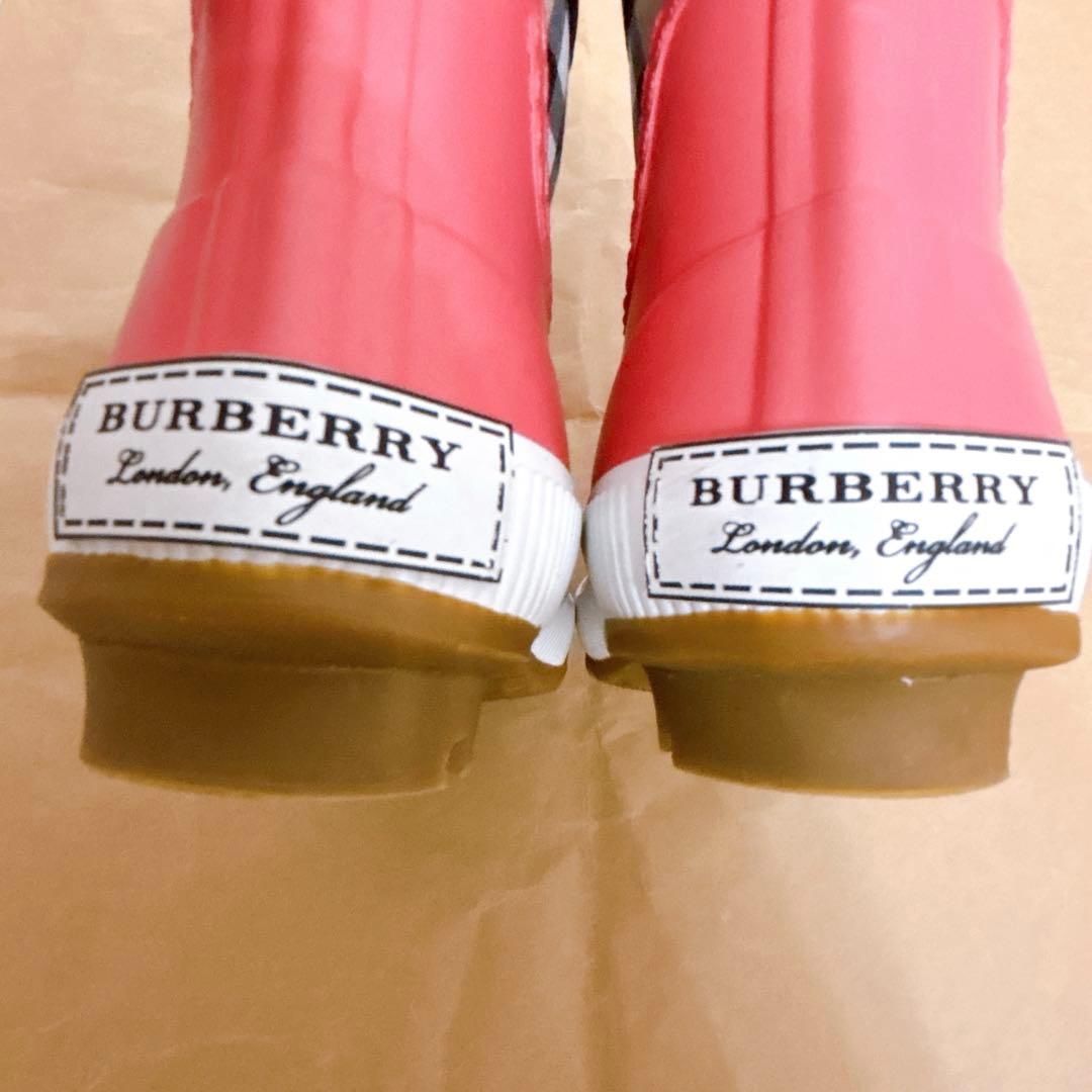Burberryレインブーツ１６cm ピンク　ヴィンテージチェック長靴バーバリー