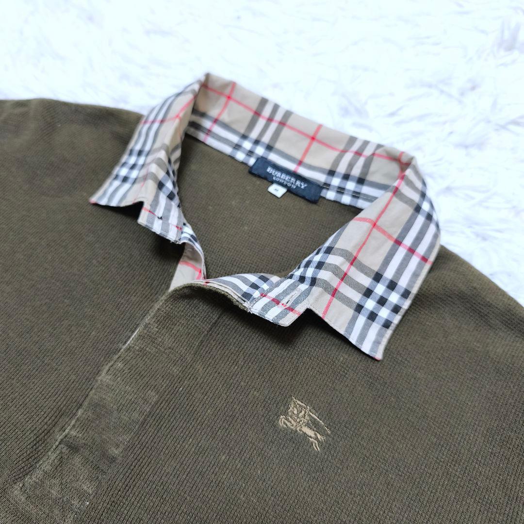 BURBERRY バーバリー ホースロゴ ノバチェック ブラウス ポロシャツ M
