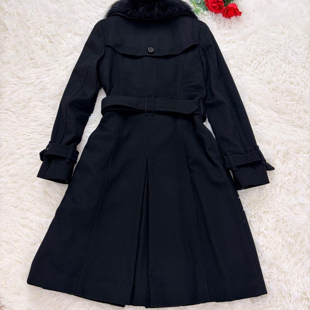 ✨️極美品 カシミヤ✨️バーバリーロンドン コート フォックスファー ベルト