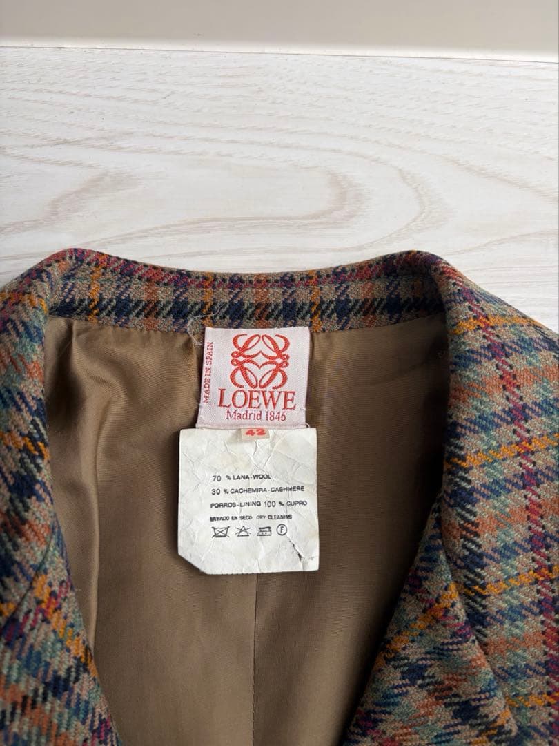 【激レア】LOEWE80’sカシミア混ウールテーラードジャケット アナグラムタグ