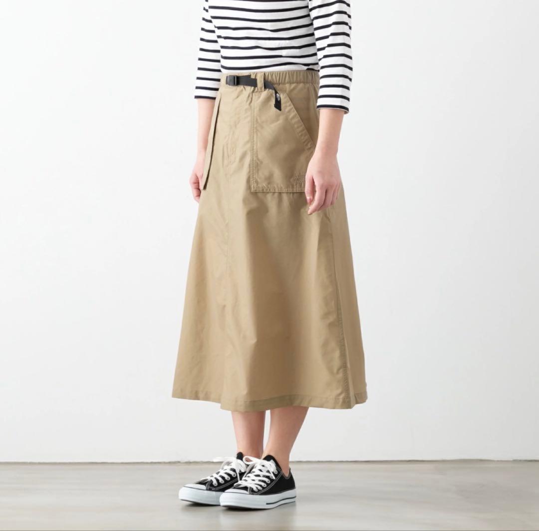 美品　ノースフェイス　レディース　コンパクトスカート　ロング　Ｌ　ベージュ