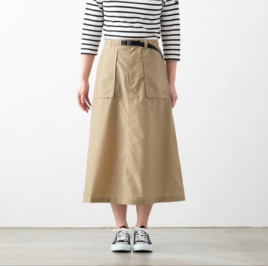美品　ノースフェイス　レディース　コンパクトスカート　ロング　Ｌ　ベージュ