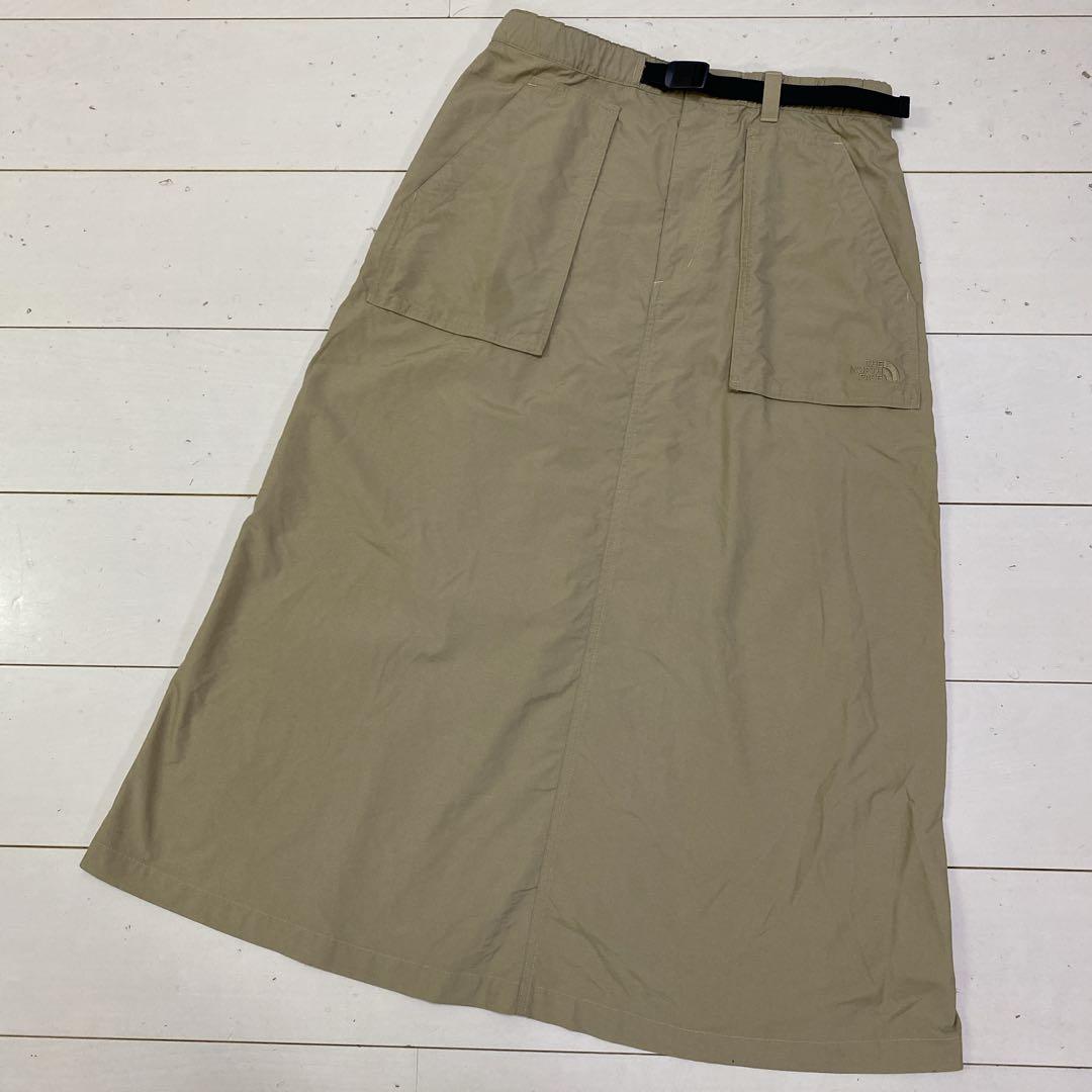 美品　ノースフェイス　レディース　コンパクトスカート　ロング　Ｌ　ベージュ