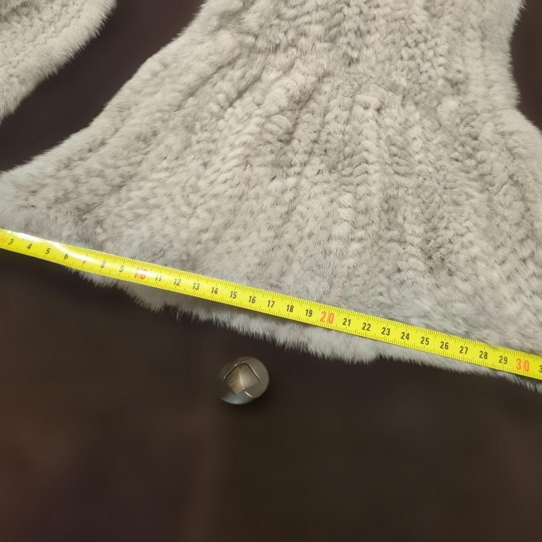 ミンク編み込みストール長さ約172cm