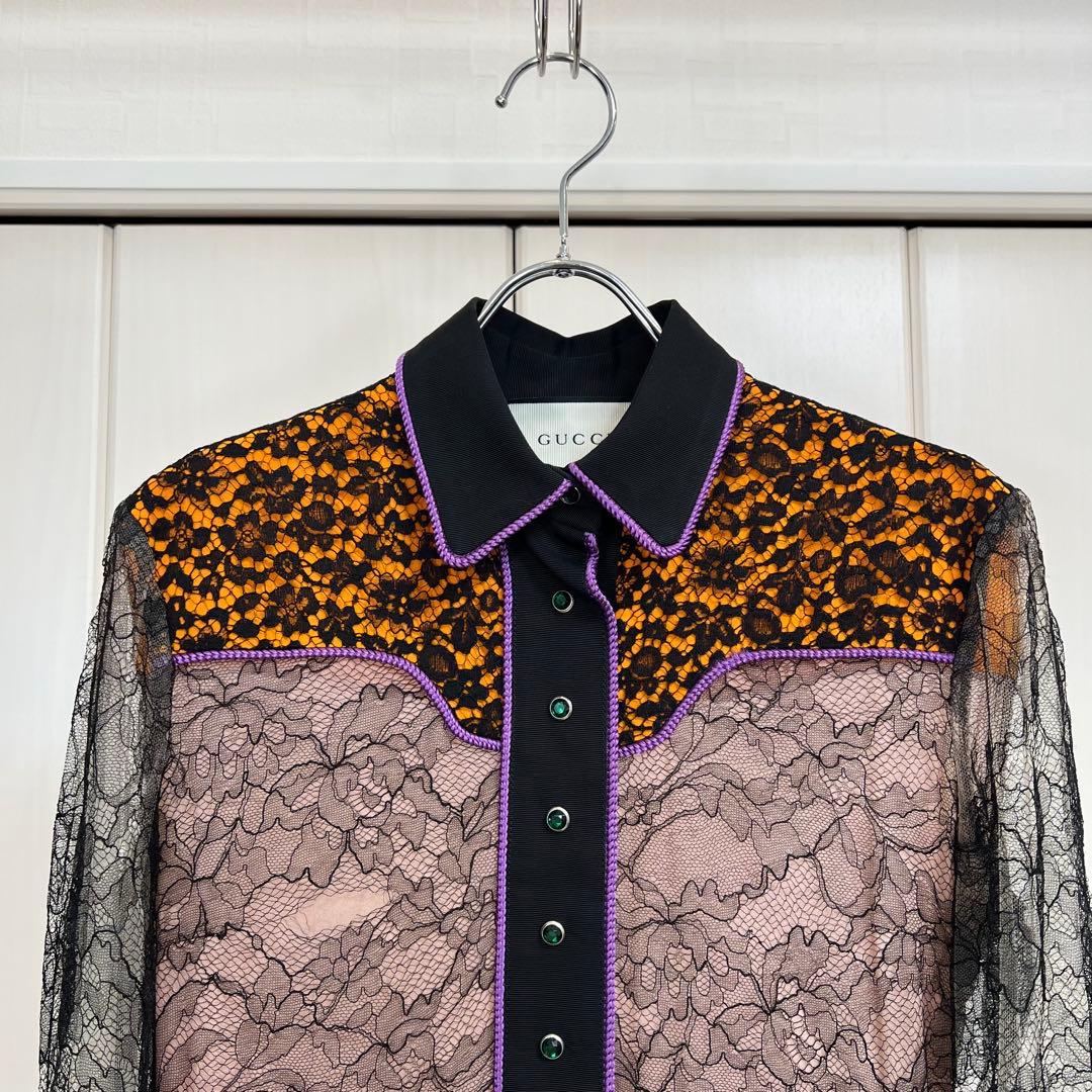 GUCCI Resort 2016 レース ウエスタン ドレス ミケーレ 38