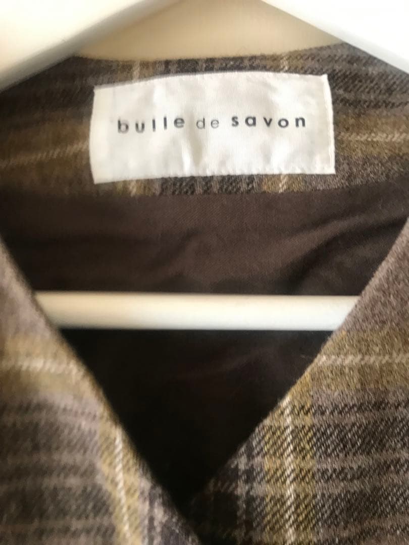 bulle de savon チェックセットアップ　ノーカラージャケット&パンツ
