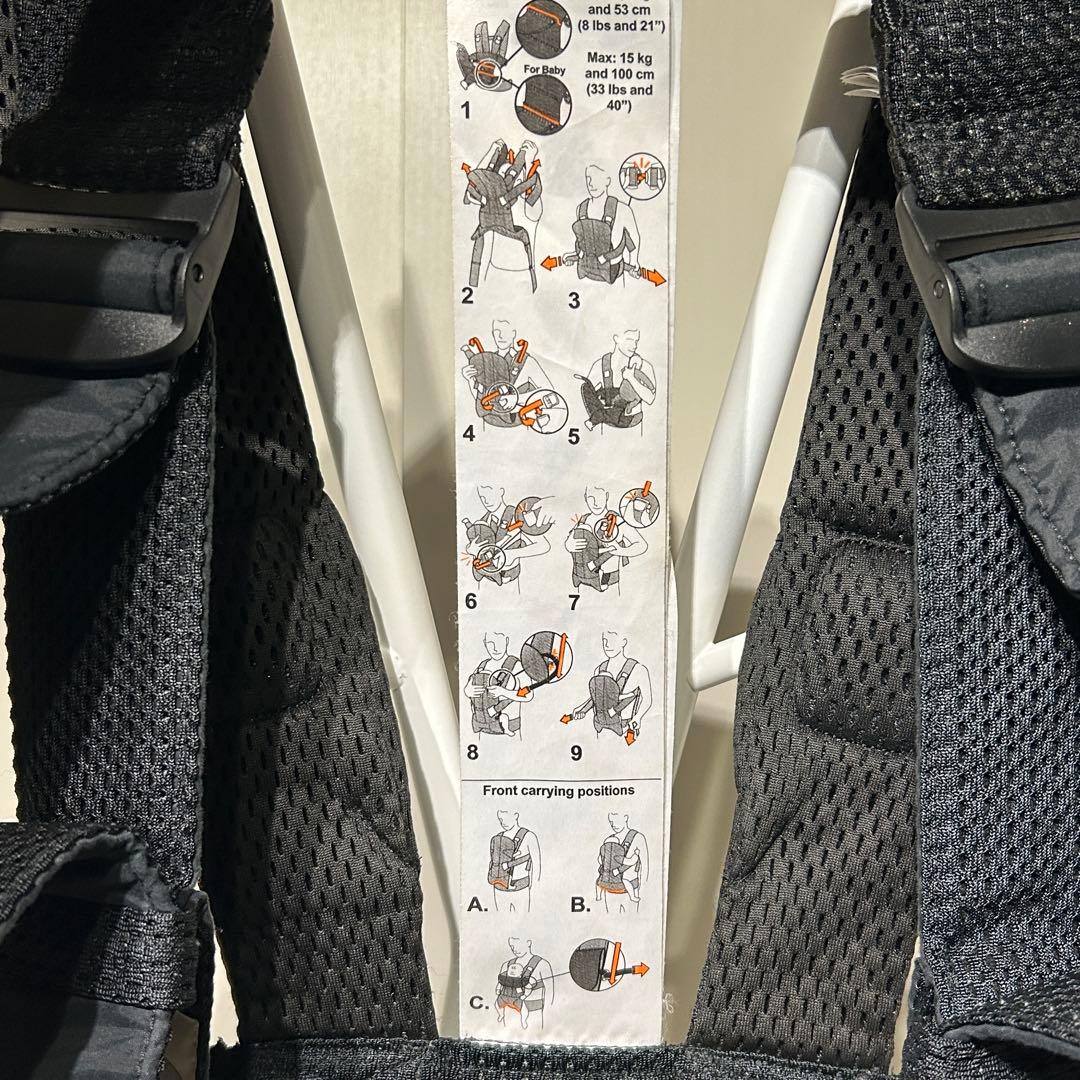 【美品】ベビービョルン 抱っこ紐 ONE KAI Air メッシュ ブラック
