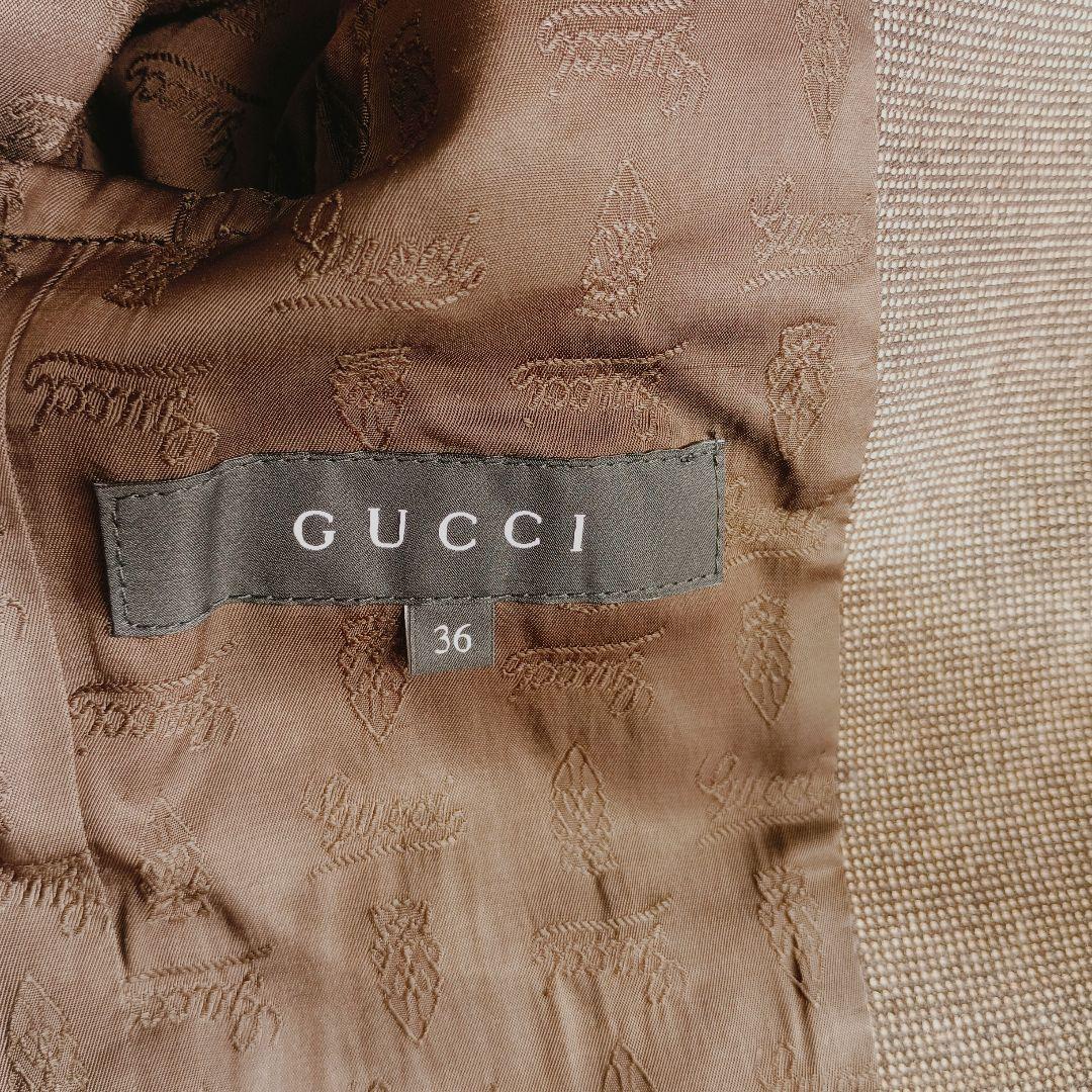 GUCCI　グッチ　チェック　エンブレムワッペン　テーラードジャケット