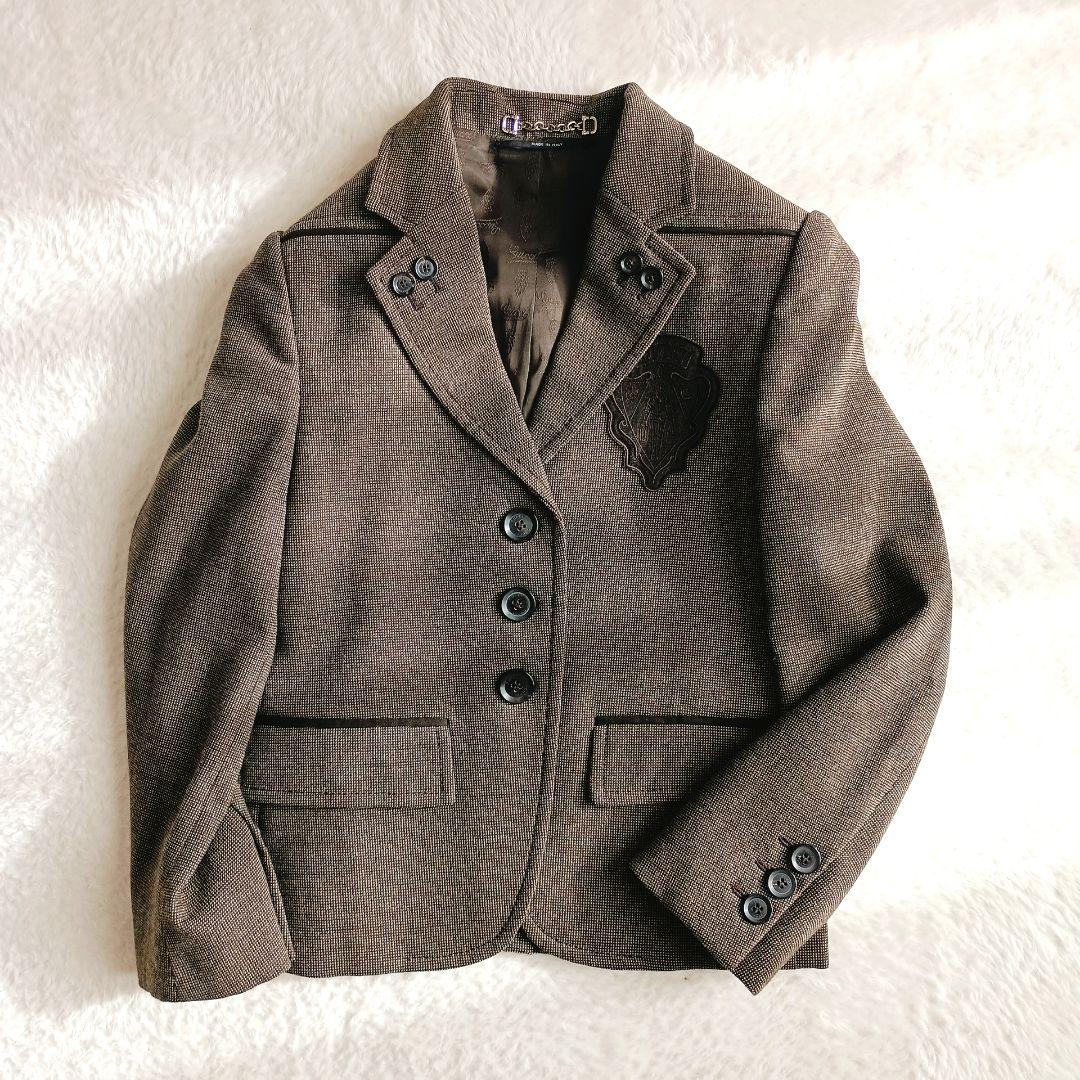 GUCCI　グッチ　チェック　エンブレムワッペン　テーラードジャケット
