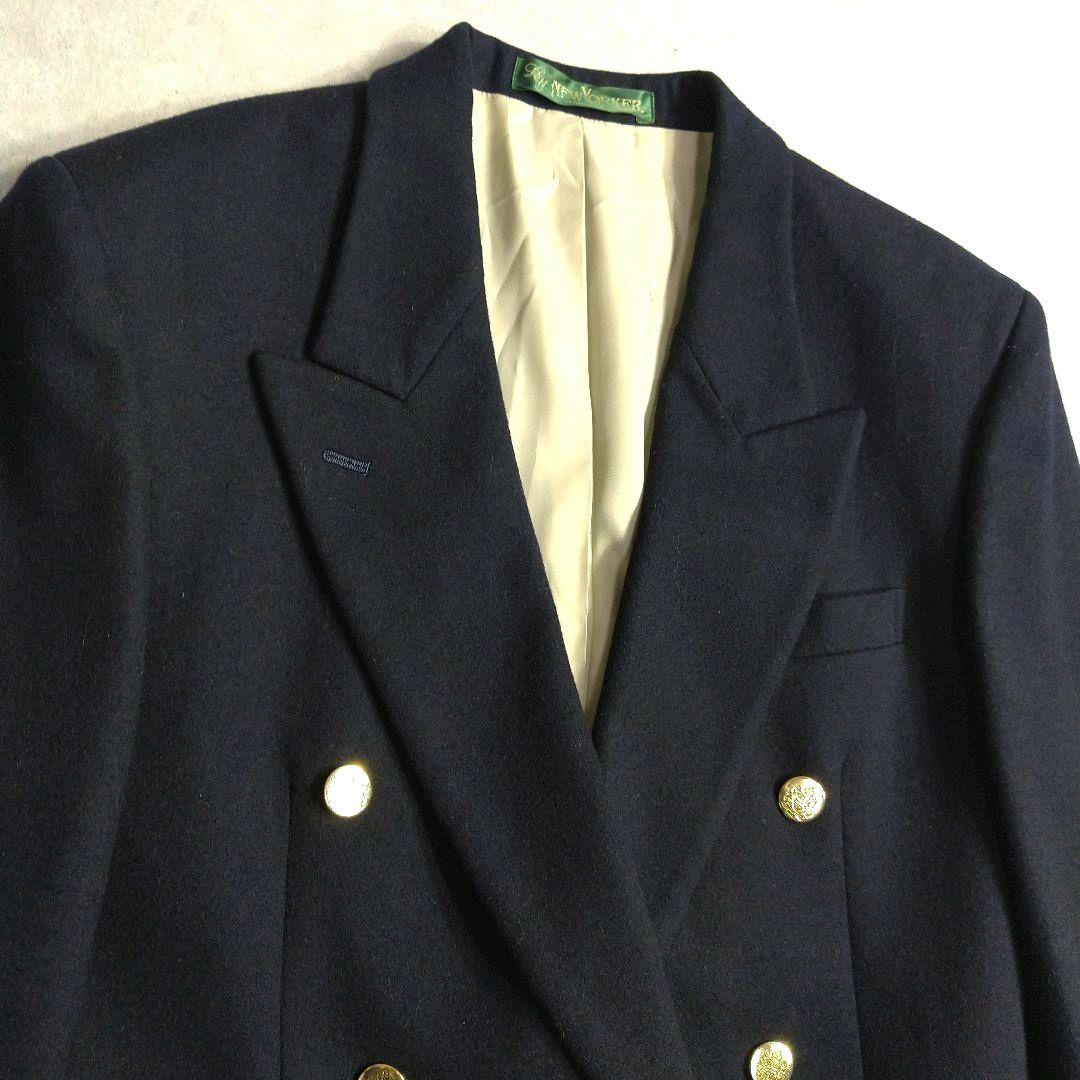 New Yorker✨紺ブレ✨金ボタン✨ダブルブレスト　カシミヤ入り　9AR