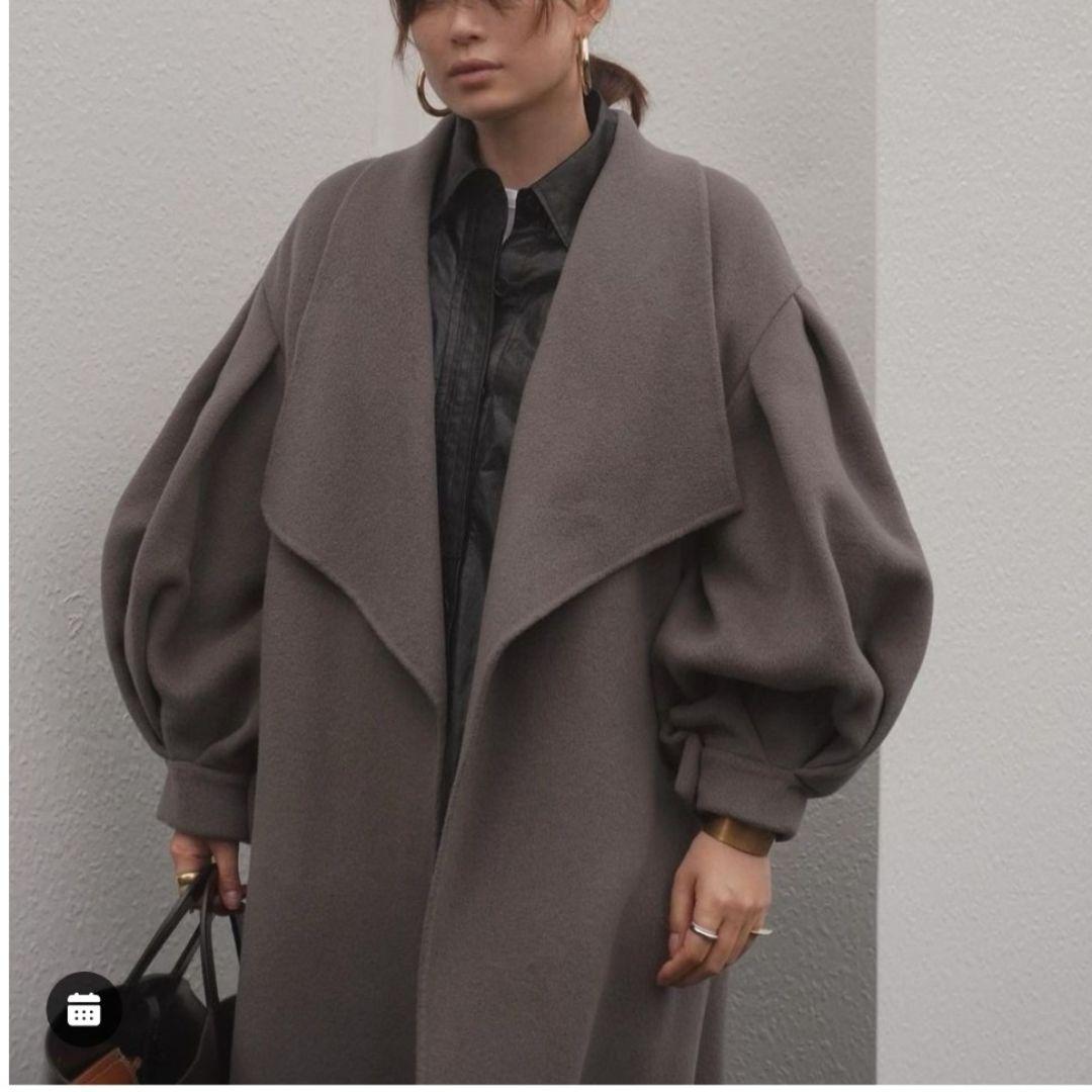 【美品♡近年モデル】エトレトウキョウ　バルーンスリーブリバーロングコート　グレー