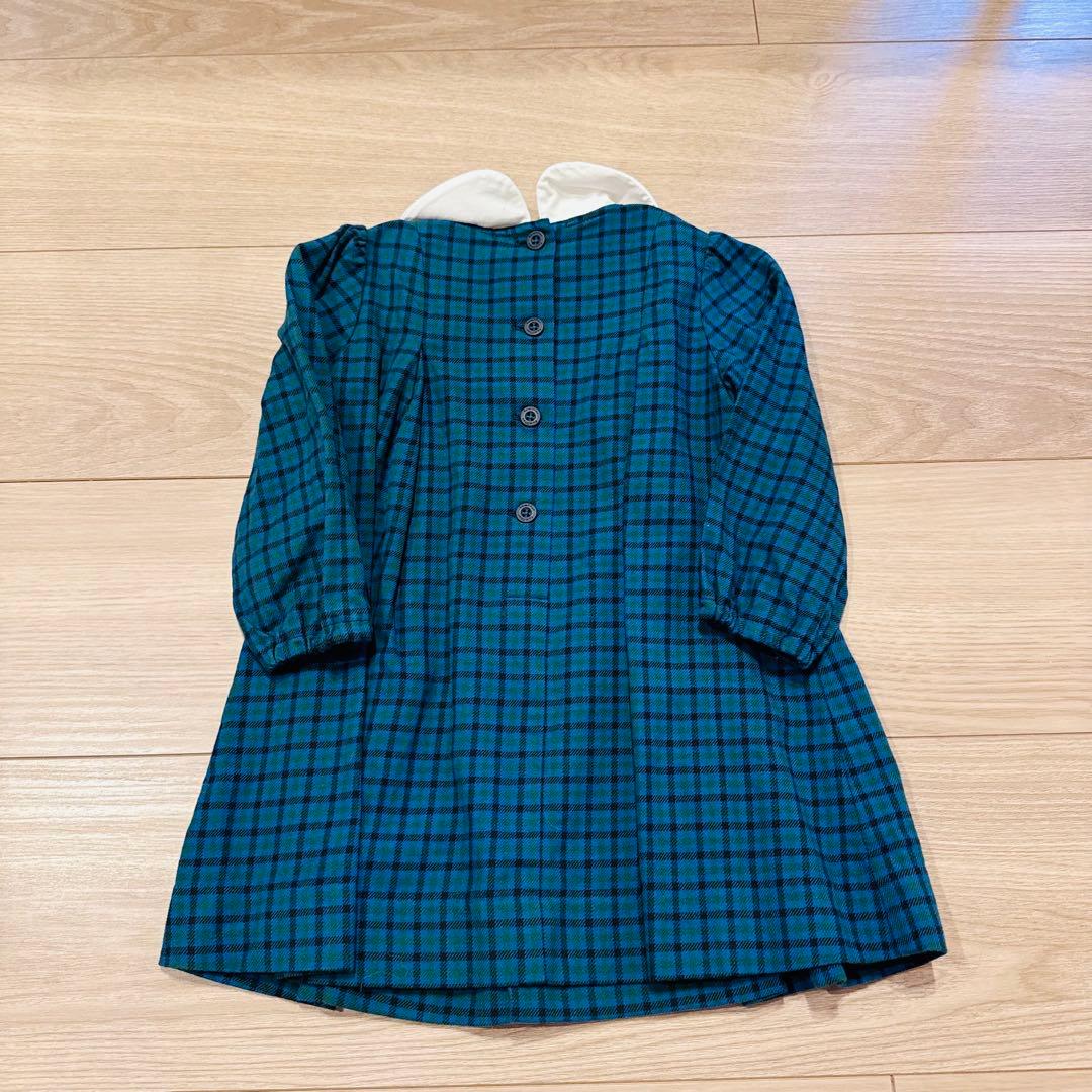 美品　現行品　ファミリア　チェック　ワンピース　80