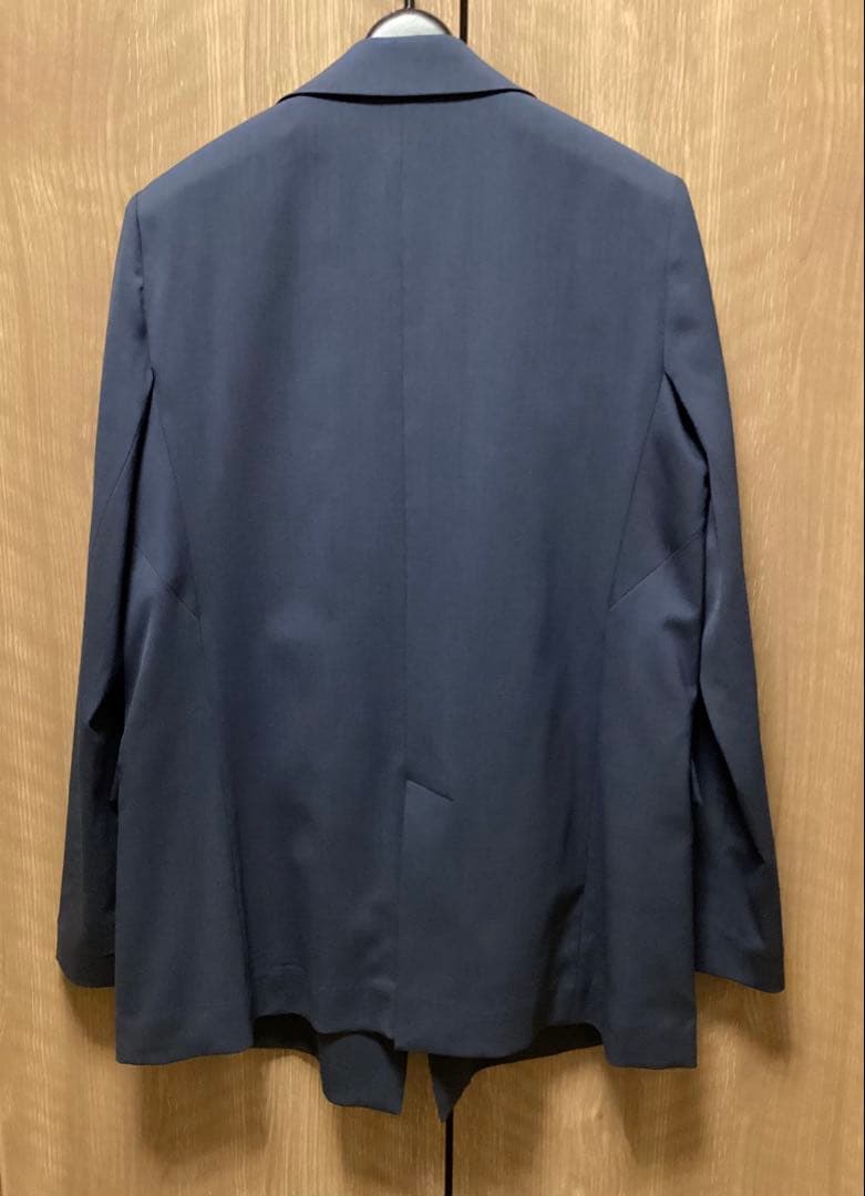 美品　ICB ウールストレッチツイル ダブル前ジャケット　ブルーグレー