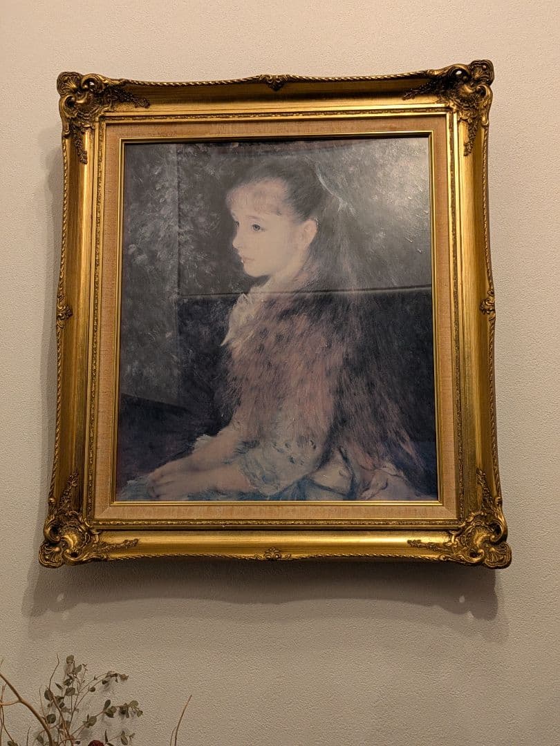 【美品】ルノワール イレーヌ・カーン・ダンヴェール嬢　油彩　油絵　人物画　複製画