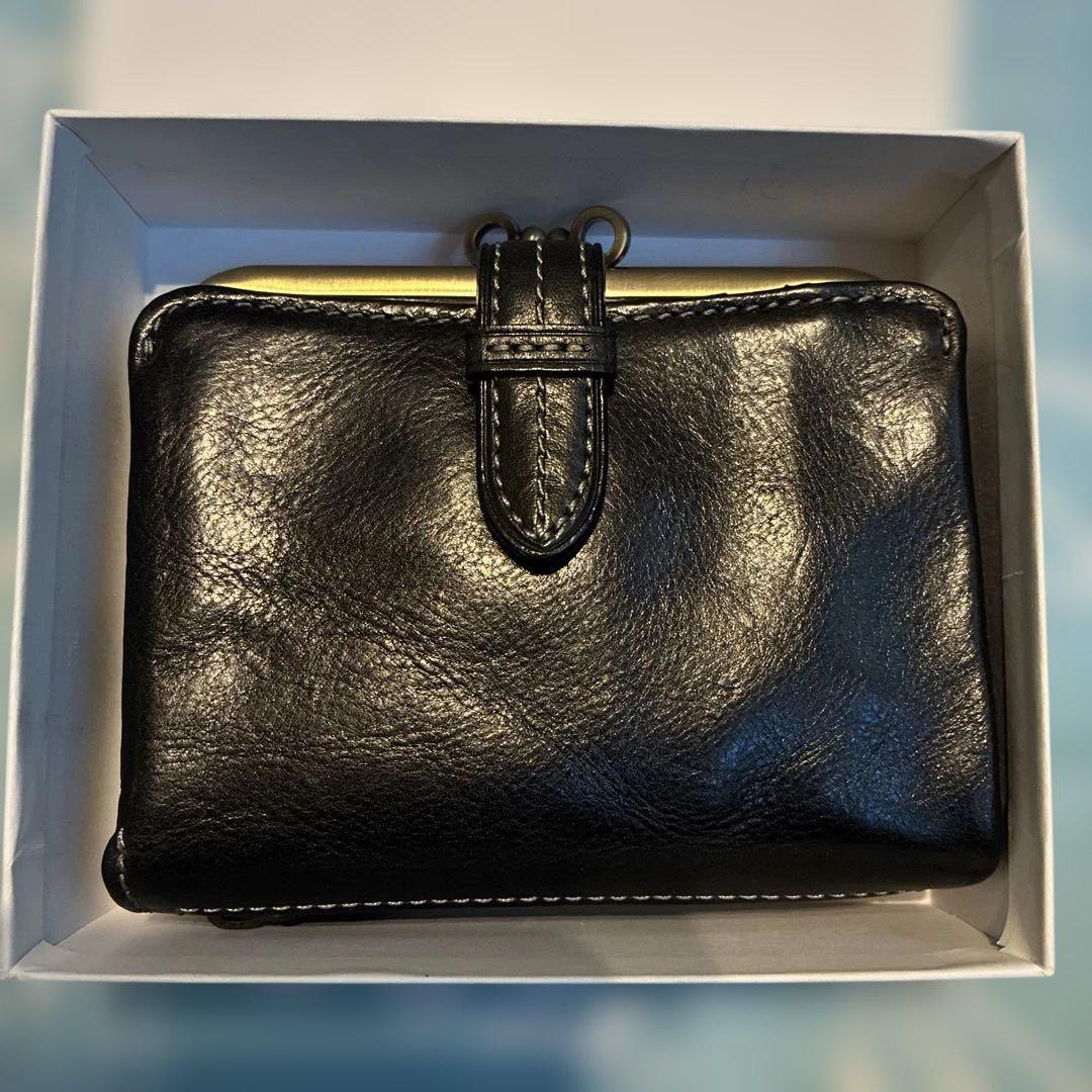 新品　Dakota ダコタ　二つ折り財布 クラプトン　黒　がま口